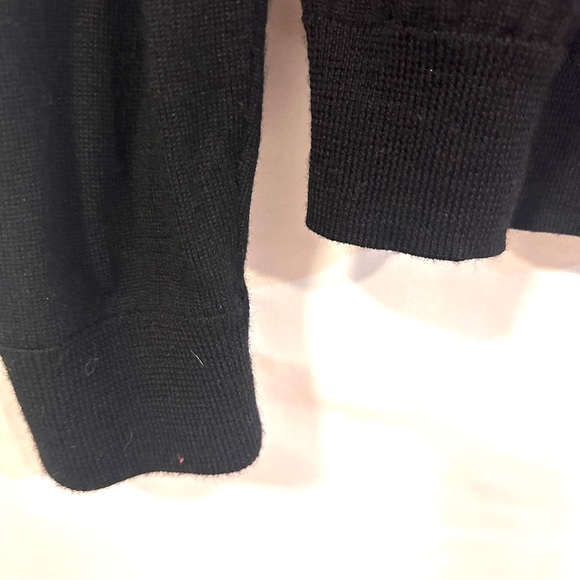 Nordstrom Mens Shop Black Sweater Size L Merino Wool Qtr Zip Pullover Classic - Picture 4 of 8